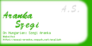 aranka szegi business card